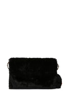 Women's Black Long Strap Plush Shoulder Bag | Derimod