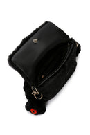 Women's Black Long Strap Plush Shoulder Bag | Derimod