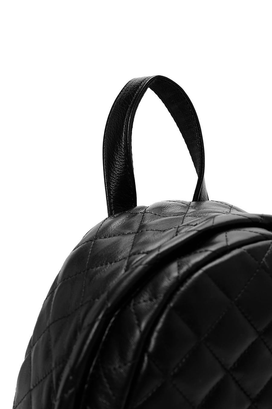 Women's Black Quilted Backpack