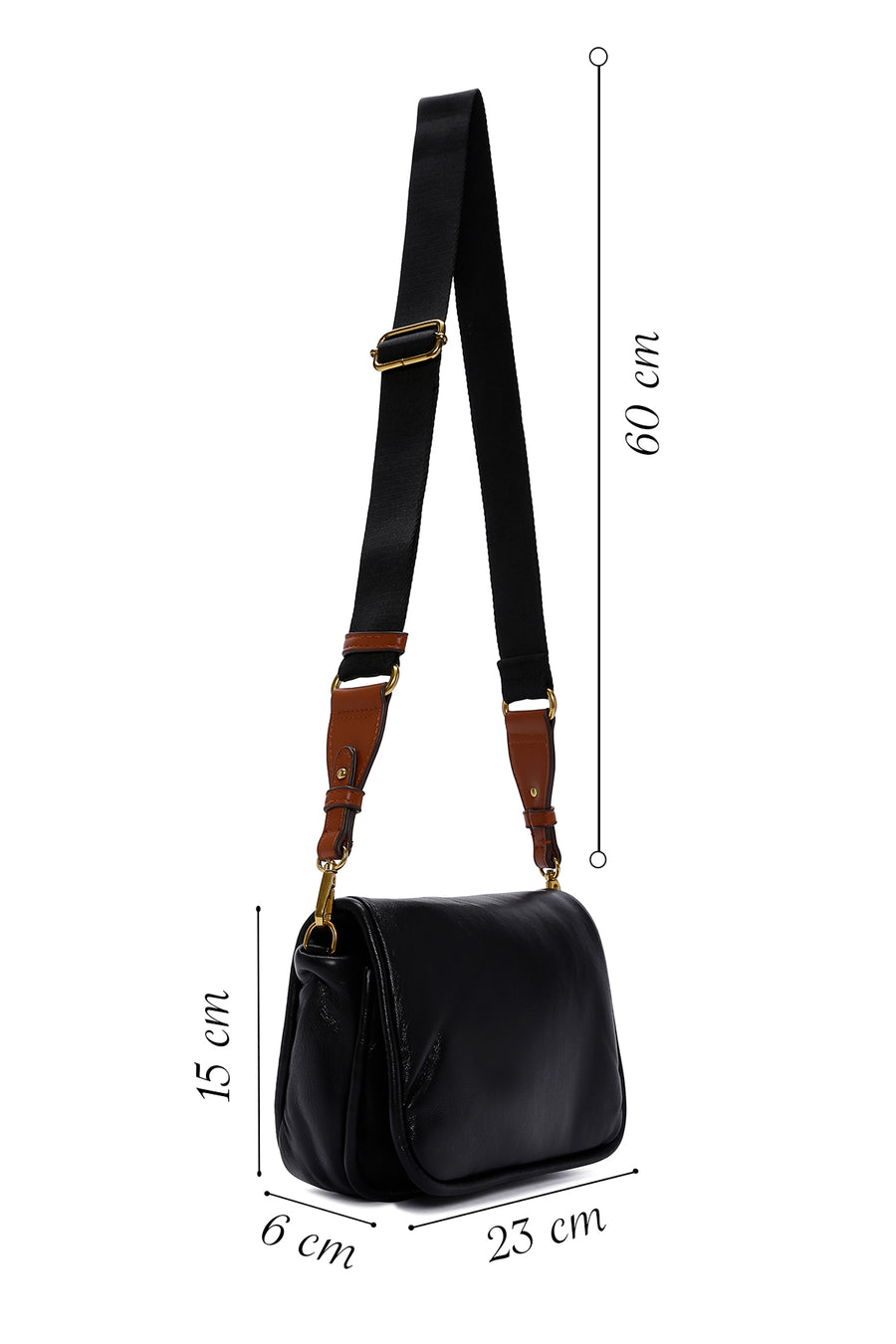 Women's Black Long Strap Crossbody Bag
