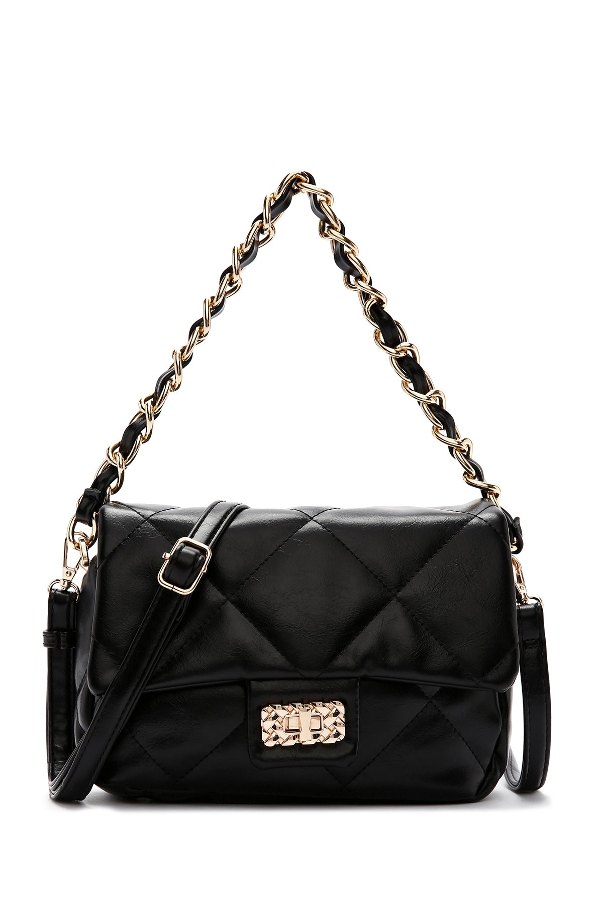 Women's Black Long Strap Quilted Shoulder Bag 23WBD2532KP | Derimod