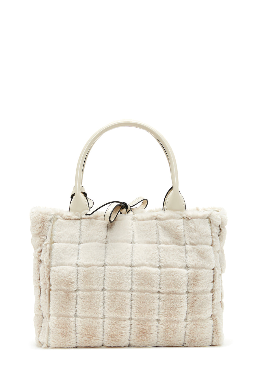 Women's Beige Long Strap Plush Handbag