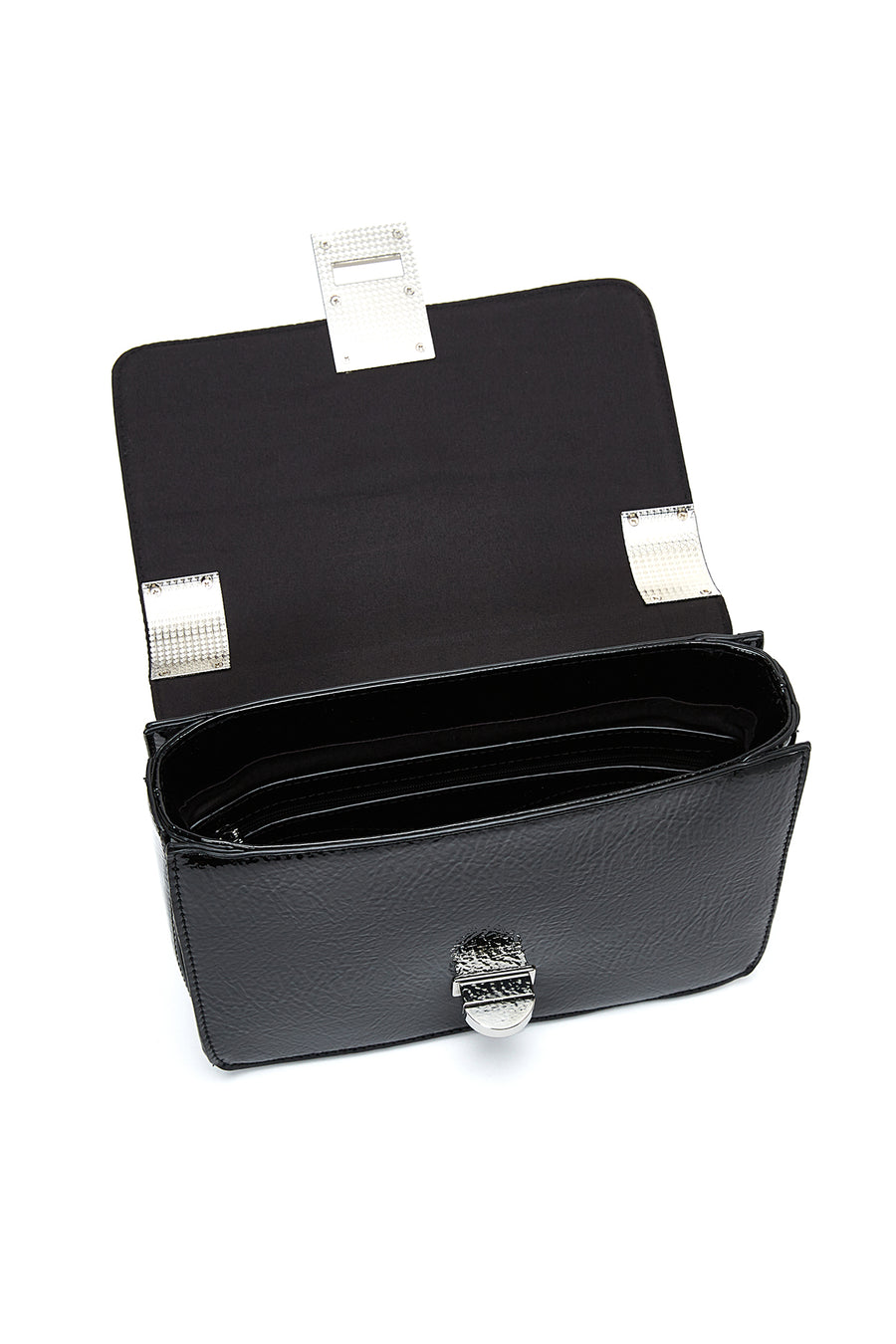 Women's Black Patent Leather Crossbody Bag