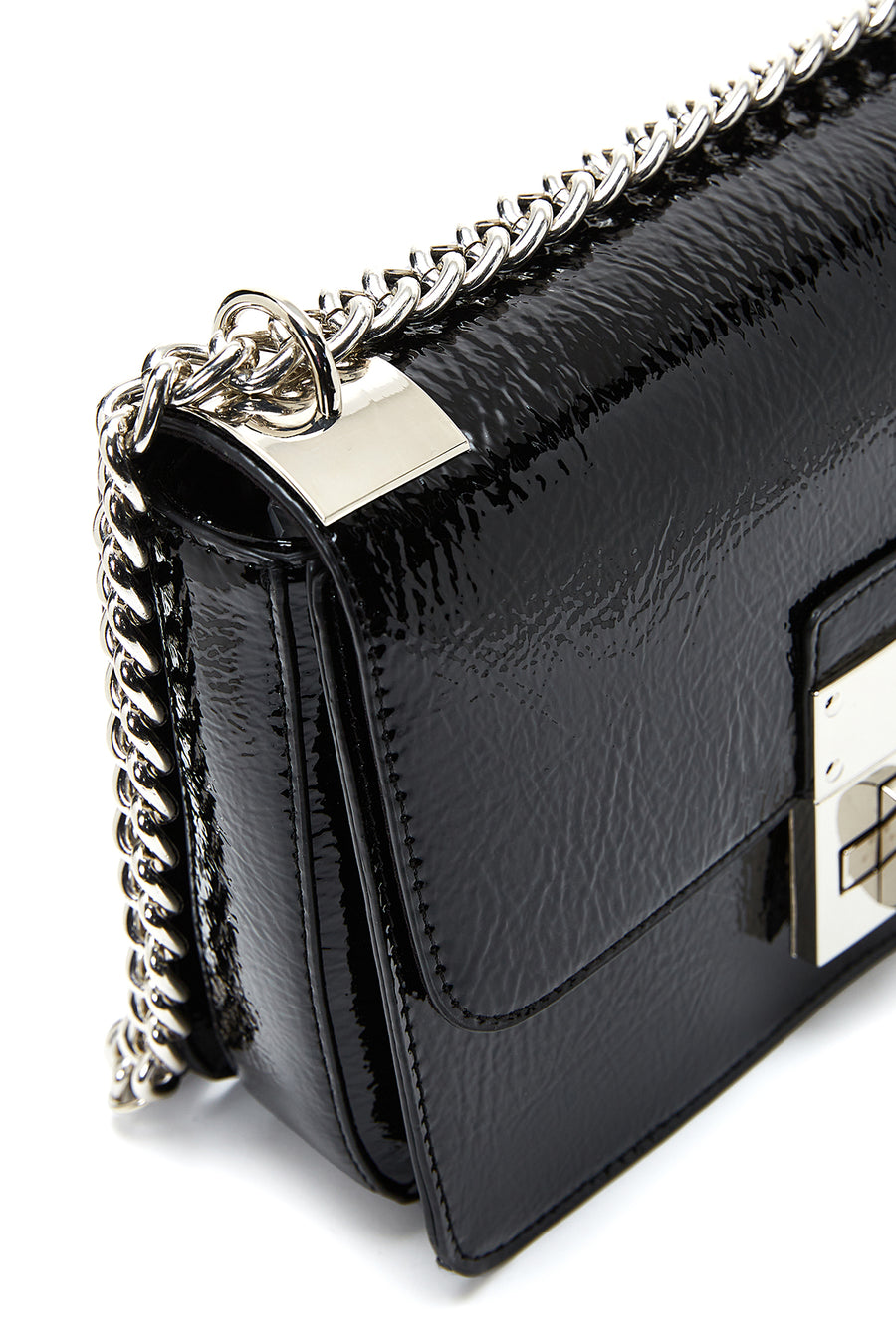 Women's Black Patent Leather Crossbody Bag
