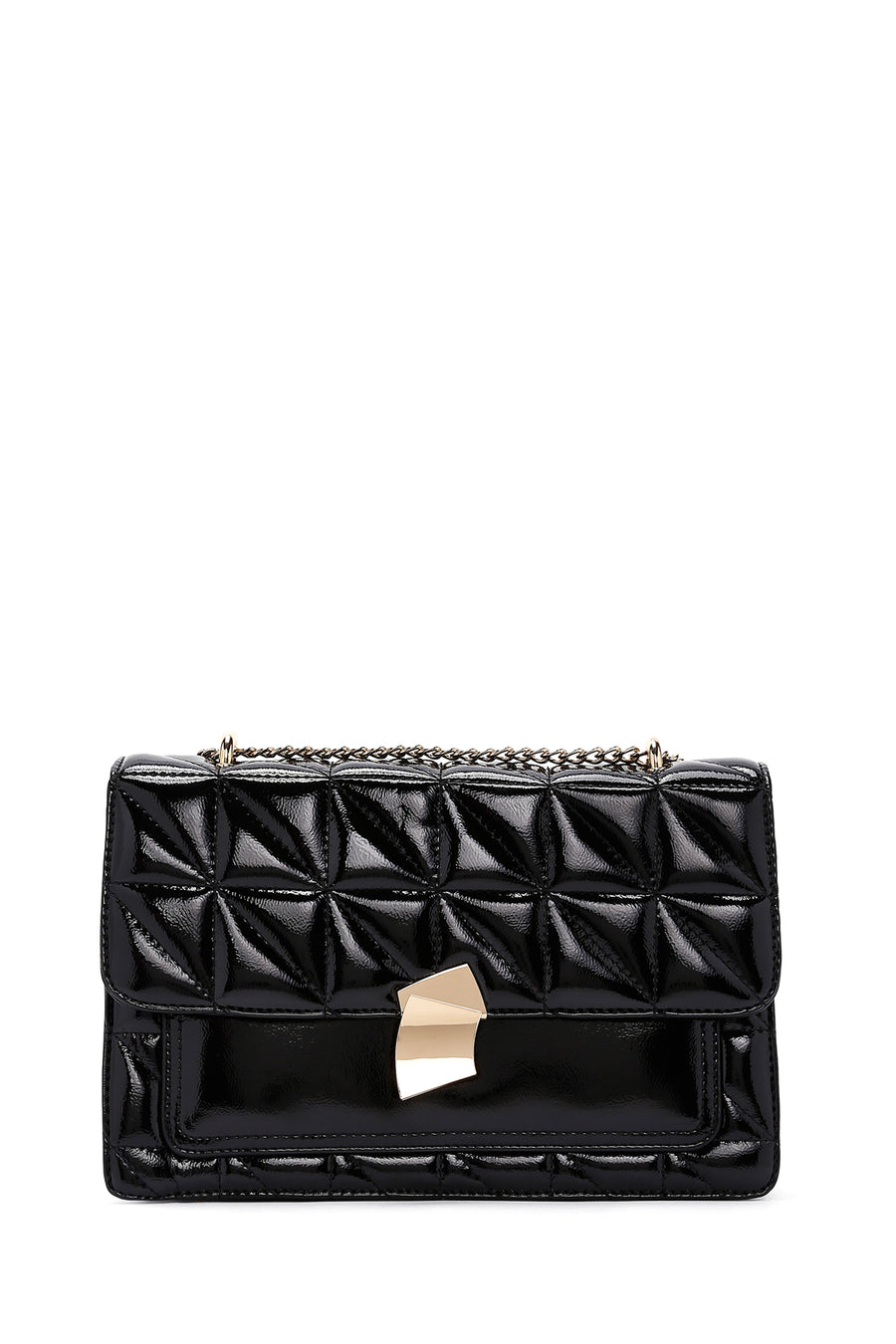 Women's Black Long Strap Quilted Handbag
