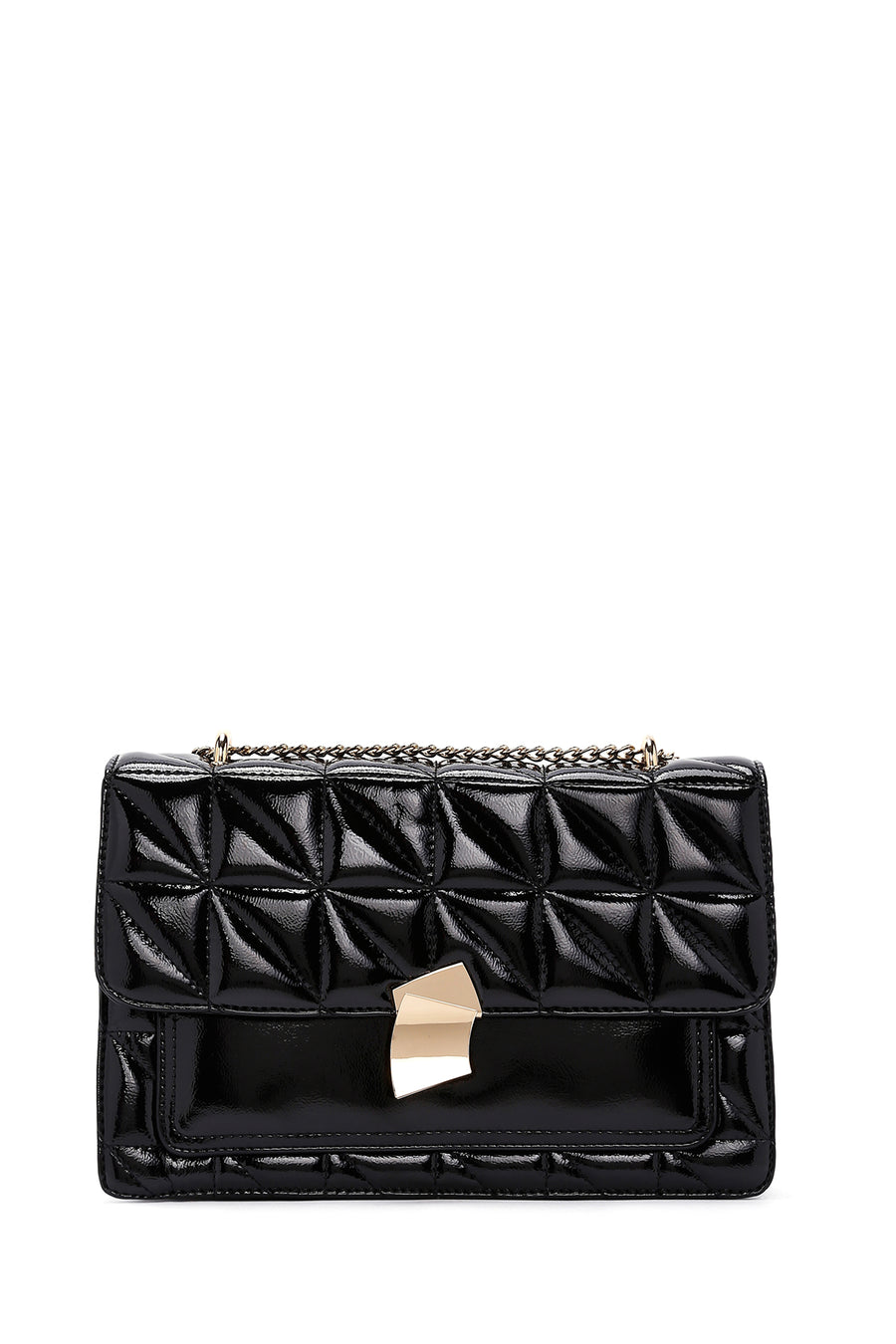 Women's Black Long Strap Quilted Handbag