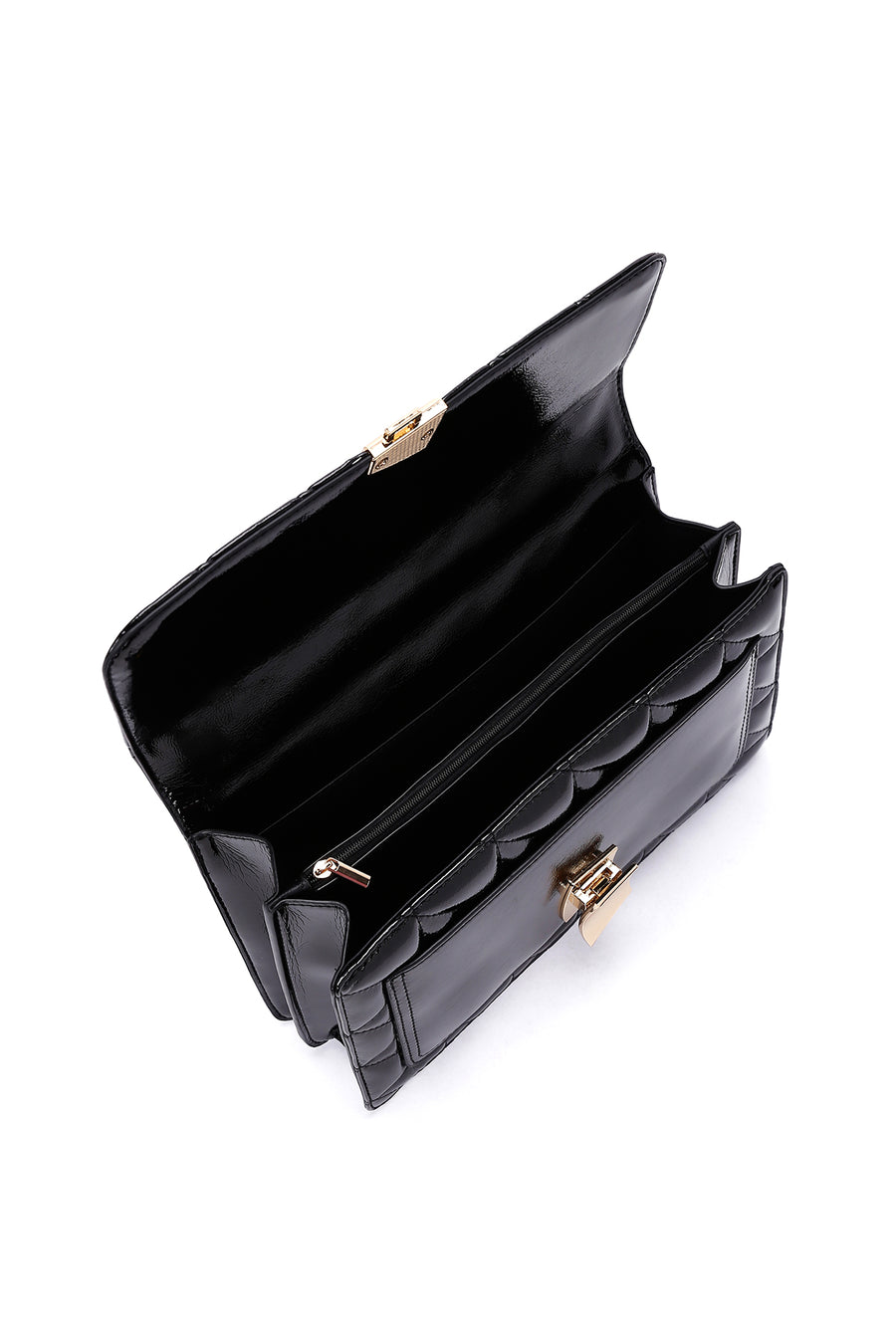 Women's Black Long Strap Quilted Handbag