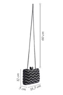 Women's Black Silver Long Chain Strap Stone Handbag | Derimod