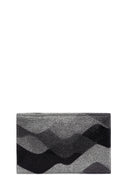 Women's Black Gray Long Chain Strap Stoned Clutch Bag | Derimod