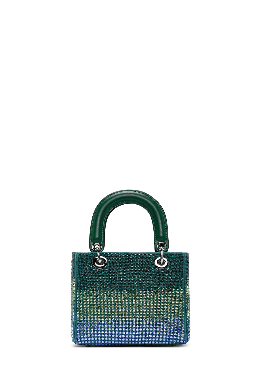 Women's Green Long Chain Strap Stone Handbag