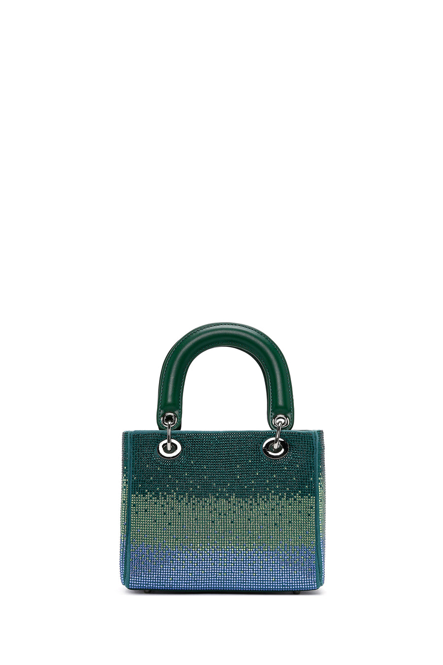 Women's Green Long Chain Strap Stone Handbag