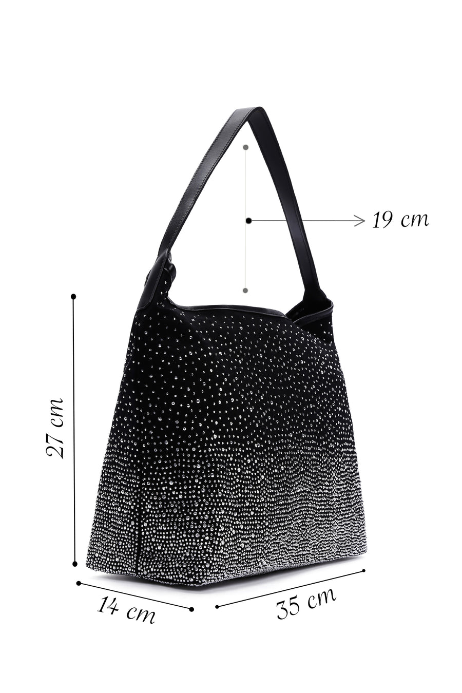 Women's Black Stone Shoulder Bag