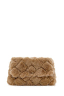 Women's Camel Long Chain Strap Plush Crossbody Bag | Derimod