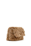 Women's Camel Long Chain Strap Plush Crossbody Bag | Derimod