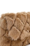 Women's Camel Long Chain Strap Plush Crossbody Bag | Derimod