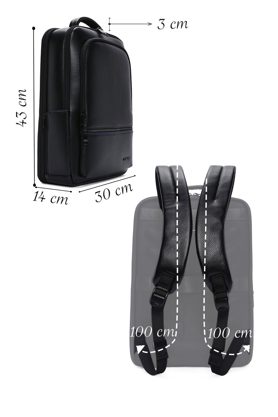 D-Pack Unisex Black Technological Backpack