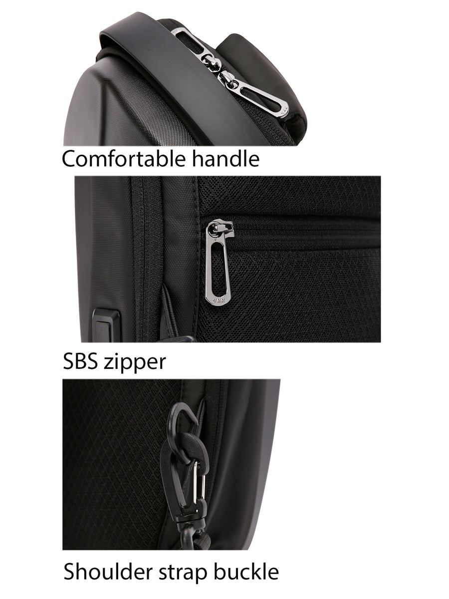 D-Pack Erkek Siyah Teknolojik Hardcase Uzun Askılı Omuz Çantası