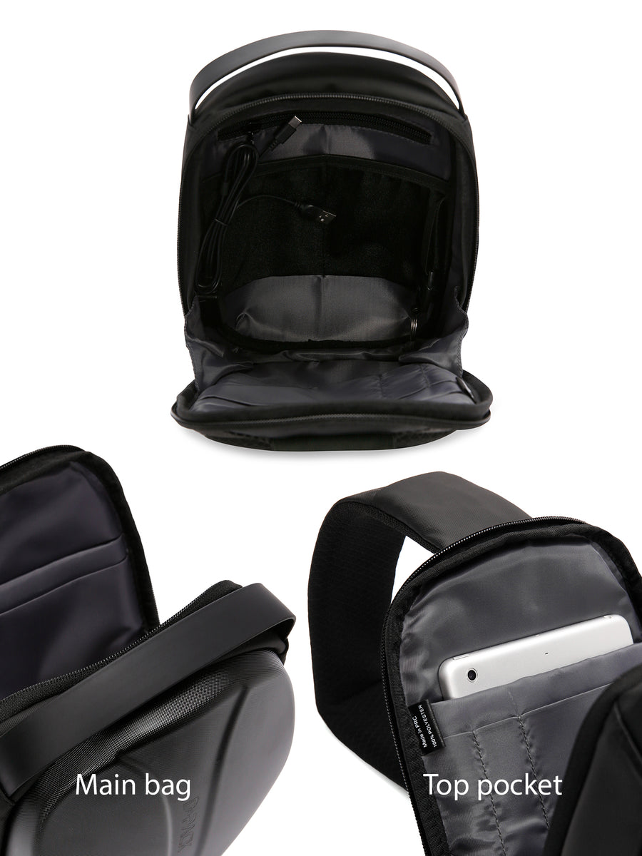D-Pack Erkek Siyah Teknolojik Hardcase Uzun Askılı Omuz Çantası