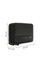 Men's Black Leather Handbag with Phone Compartment | Derimod