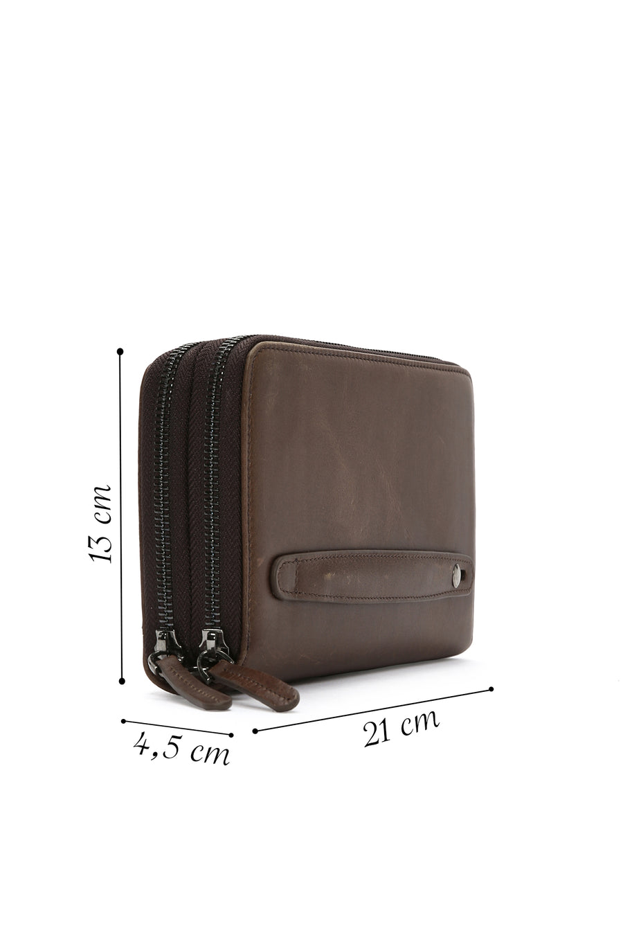 Men's Brown Leather Handbag with Phone Compartment