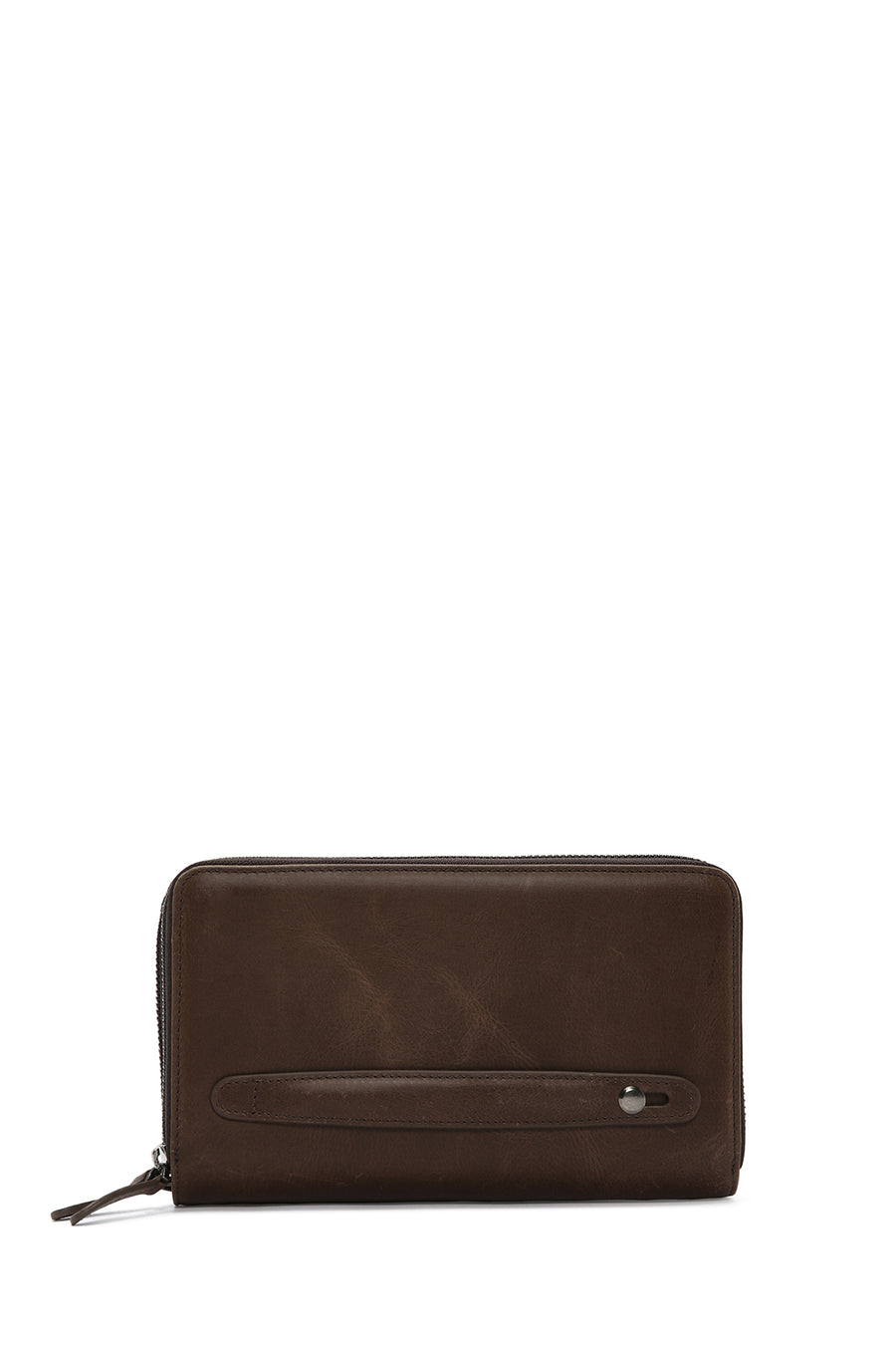 Men's Brown Leather Handbag with Phone Compartment