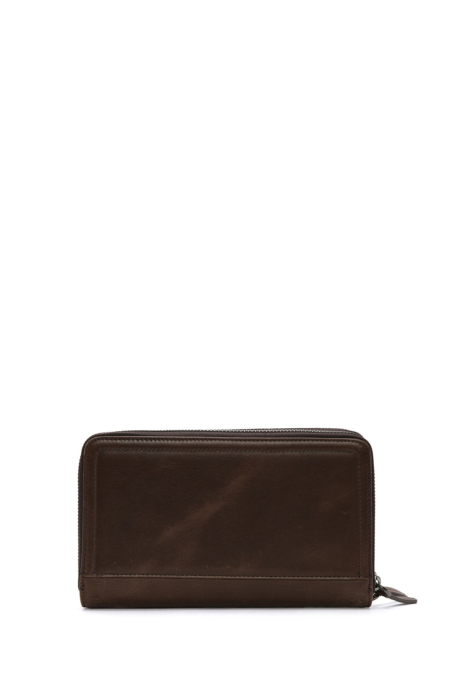 Men's Brown Leather Handbag with Phone Compartment