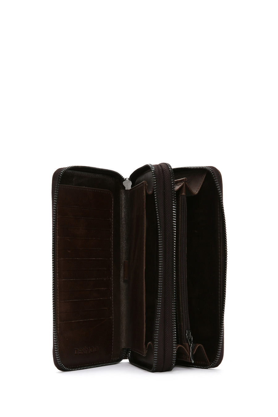 Men's Brown Leather Handbag with Phone Compartment