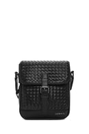 Men's Black Braided Messenger Bag | Derimod