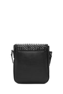 Men's Black Braided Messenger Bag | Derimod