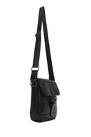 Men's Black Braided Messenger Bag | Derimod