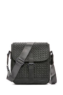 Men's Gray Woven Messenger Bag | Derimod