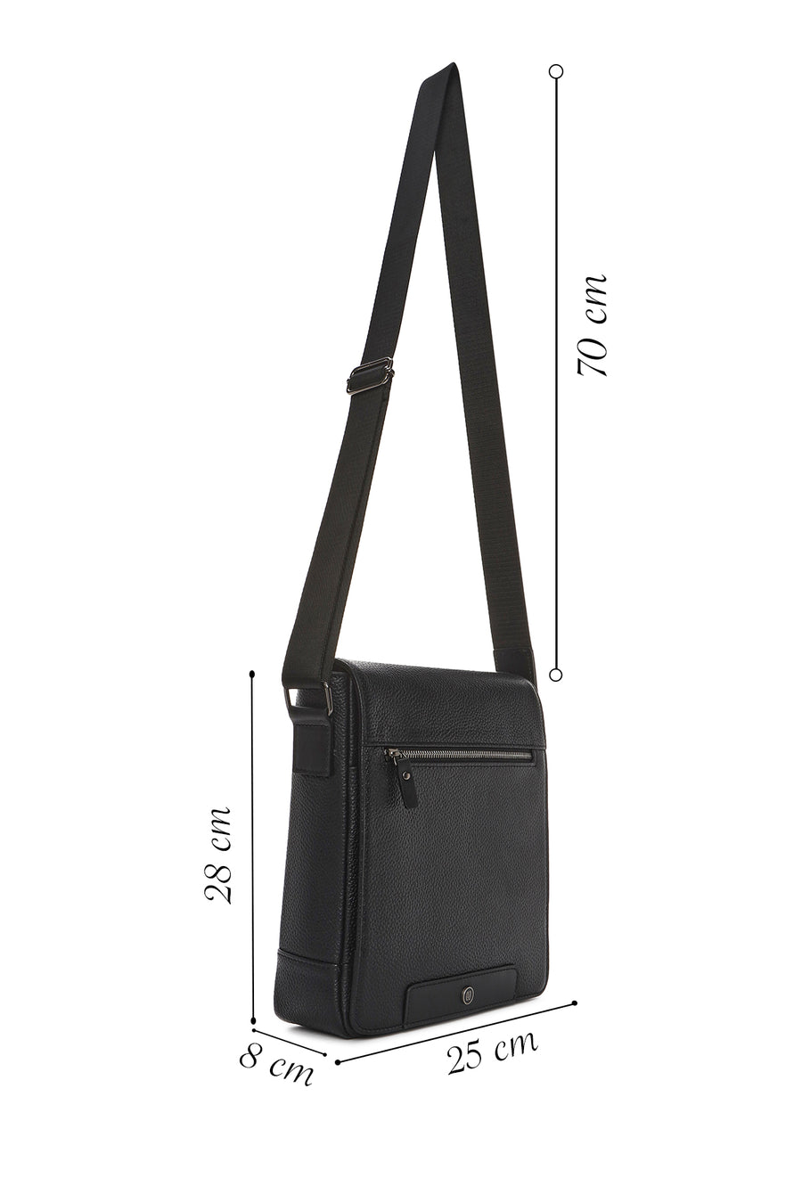 Men's Black Leather Crossbody Bag