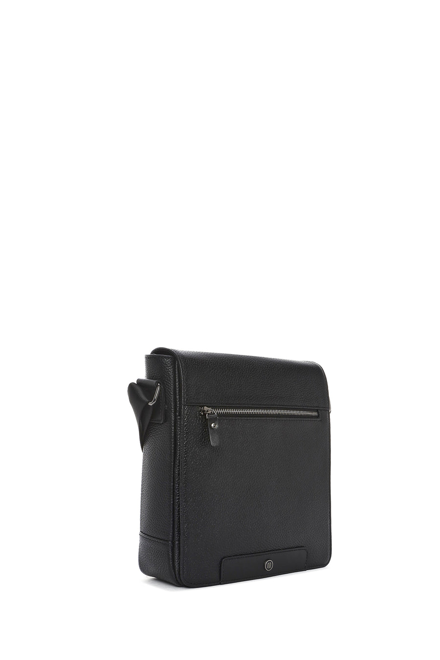 Men's Black Leather Crossbody Bag