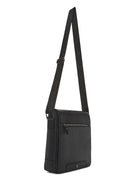 Men's Black Leather Crossbody Bag | Derimod