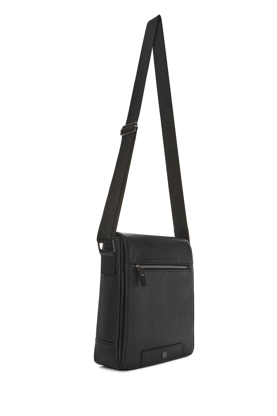 Men's Black Leather Crossbody Bag