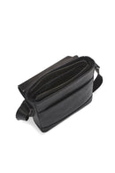 Men's Black Leather Crossbody Bag | Derimod