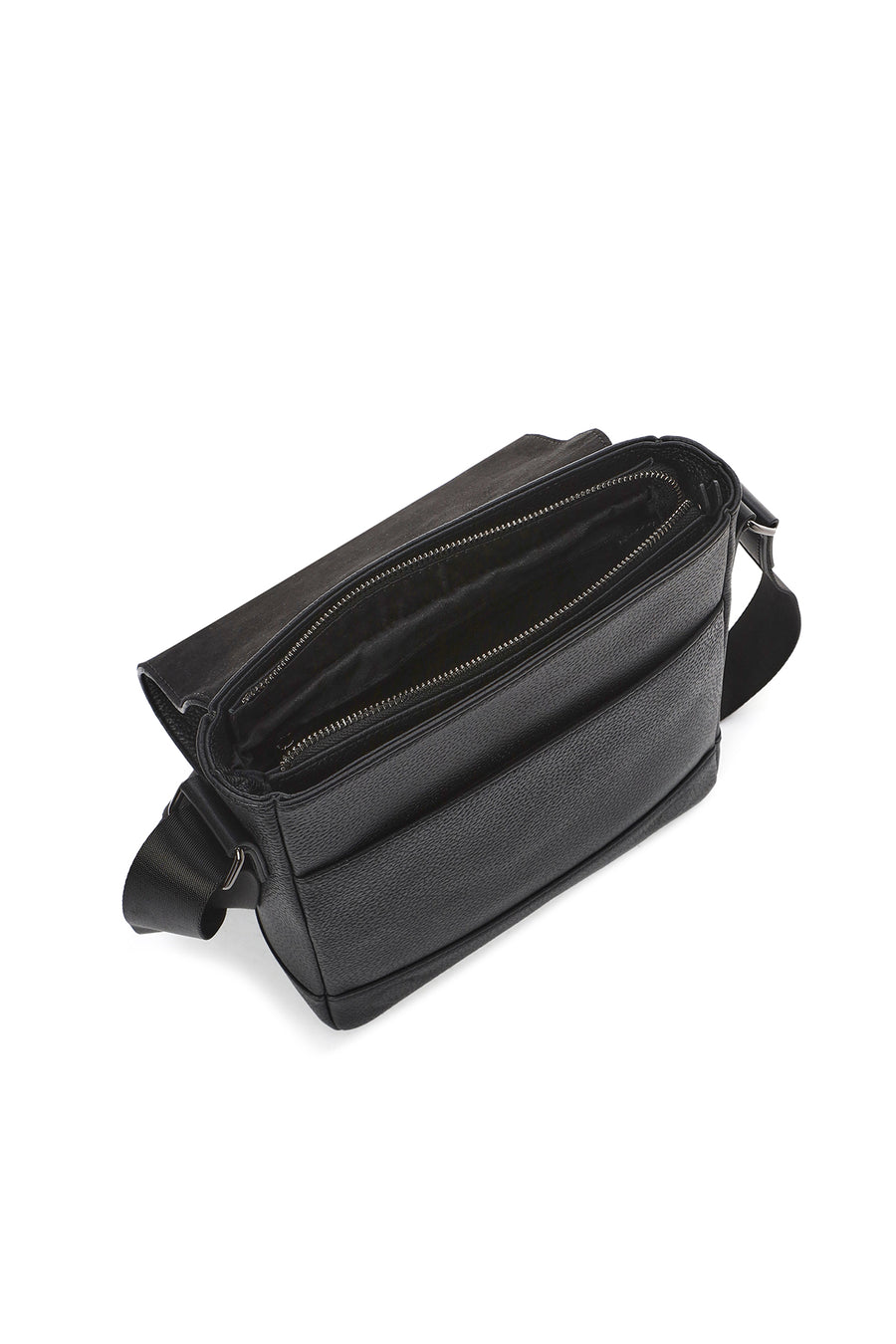 Men's Black Leather Crossbody Bag