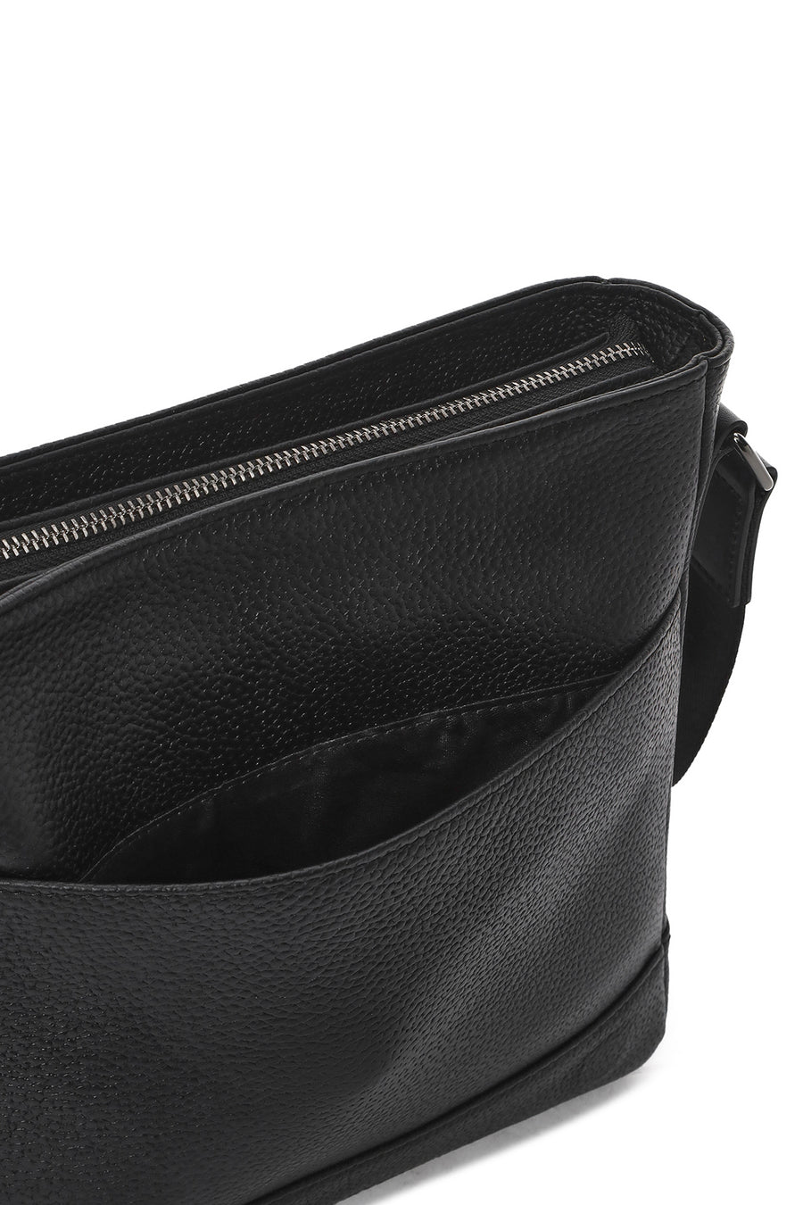 Men's Black Leather Crossbody Bag