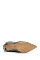 Women's Black Stone Thin Heeled Leather Boots | Derimod