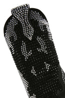 Women's Black Thin Heeled Stone Leather Boots | Derimod