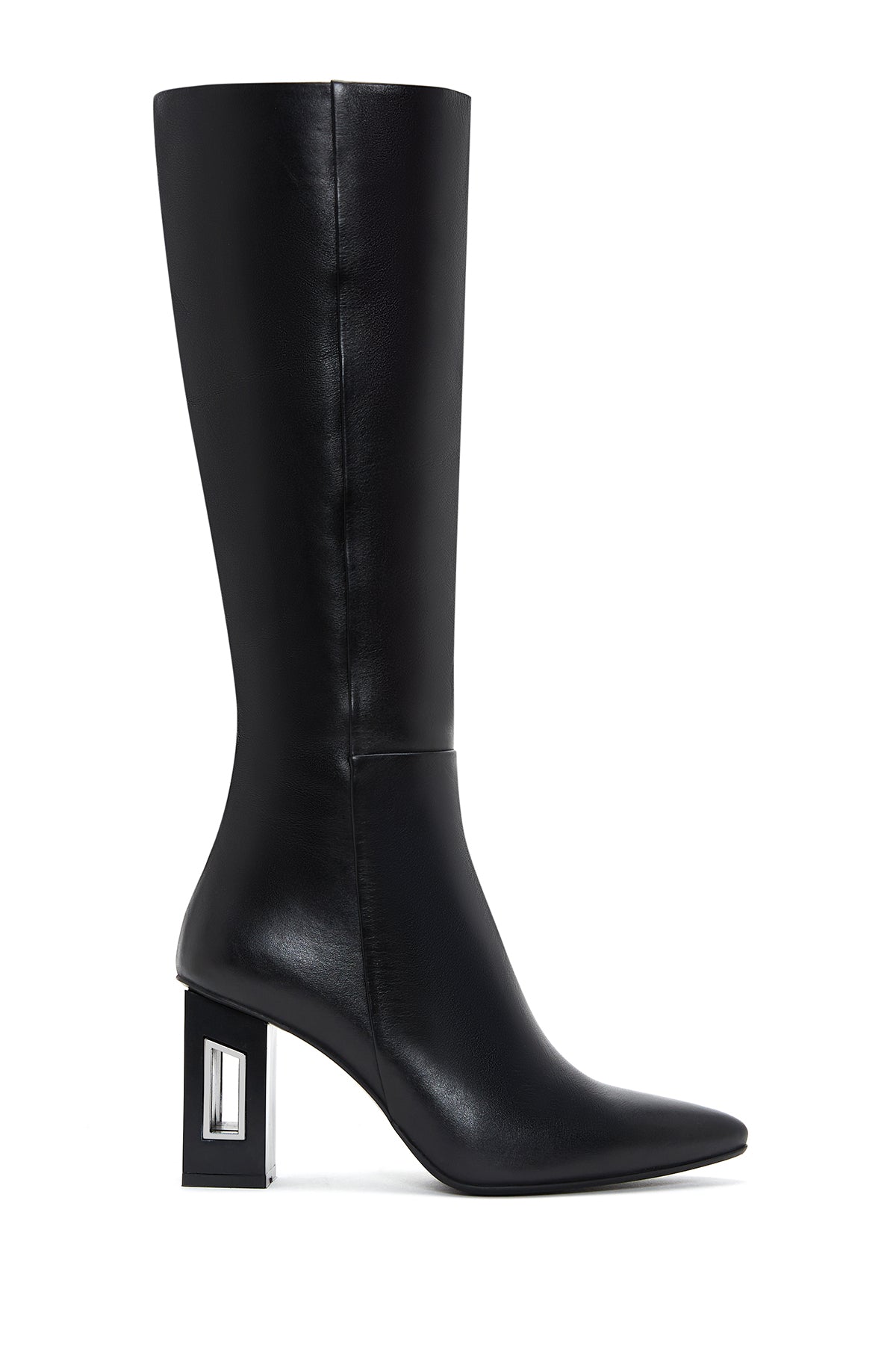 Women's Black Leather Heeled Boots 23WFD132218 | Derimod