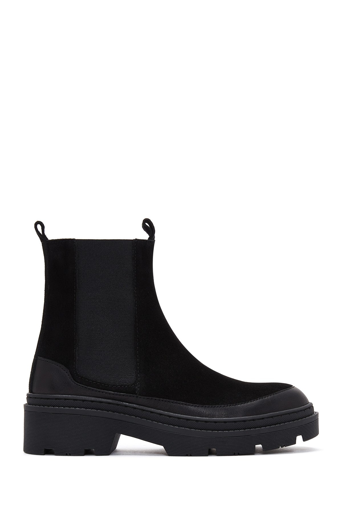 Women's Black Suede Leather Chelsea Boots 23WFD150810 | Derimod