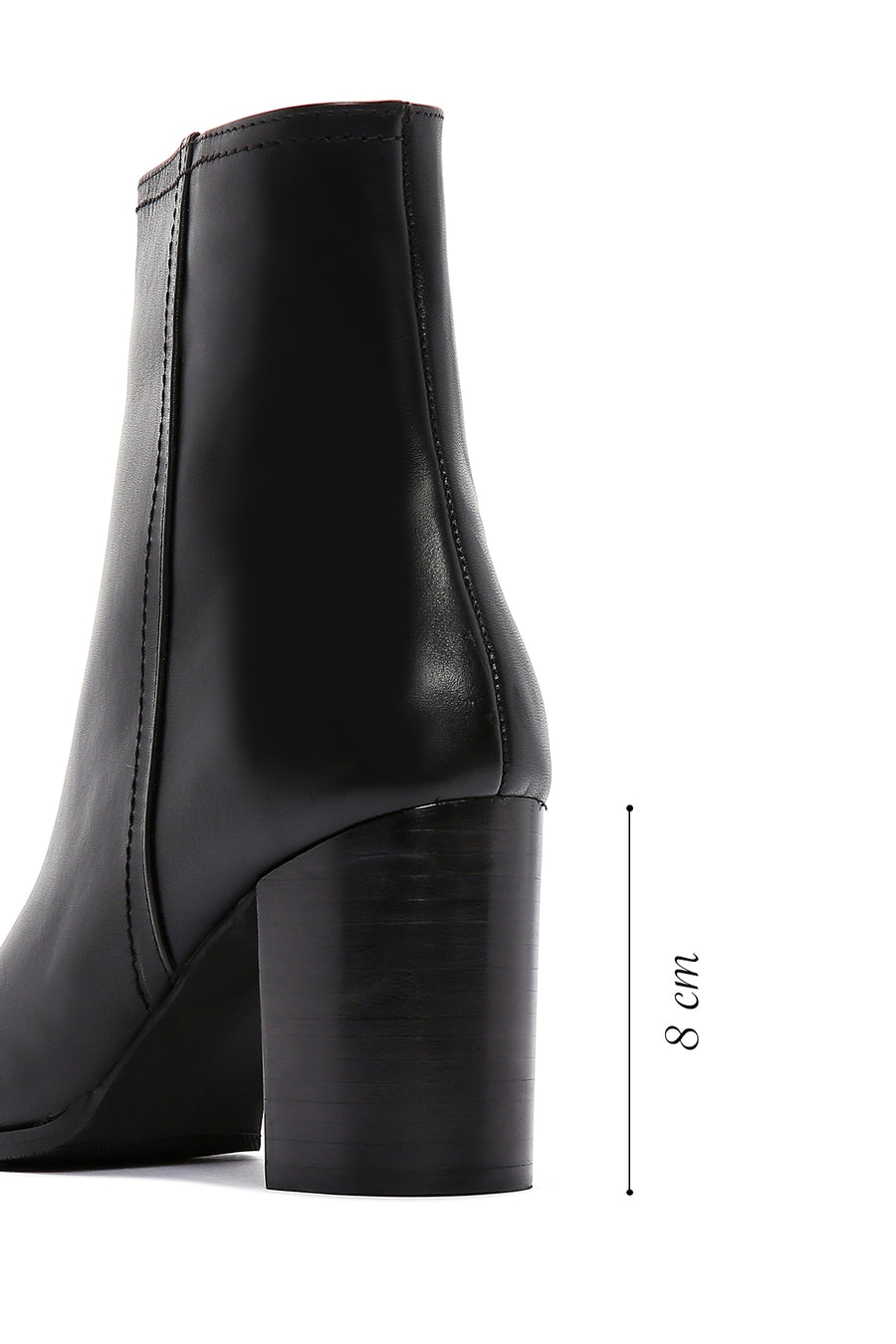 Women's Black Leather Heeled Classic Boots