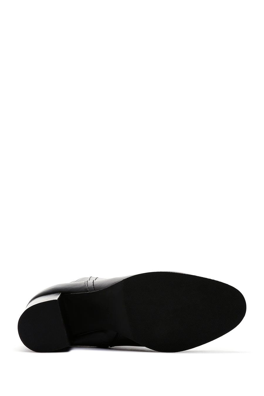 Women's Black Leather Heeled Classic Boots