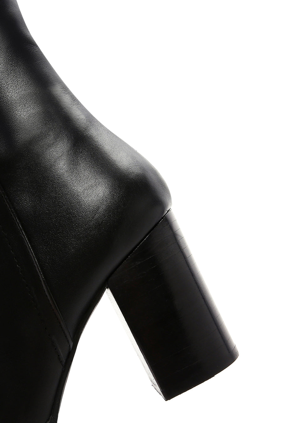 Women's Black Leather Heeled Classic Boots