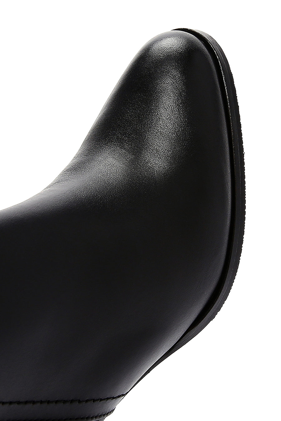 Women's Black Leather Heeled Classic Boots