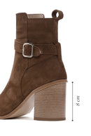 Women's Tan Suede Leather Heeled Boots | Derimod