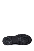 Women's Black Leather Buckle Loafer | Derimod