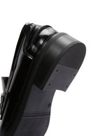 Women's Black Leather Patent Leather Masculine Loafer | Derimod