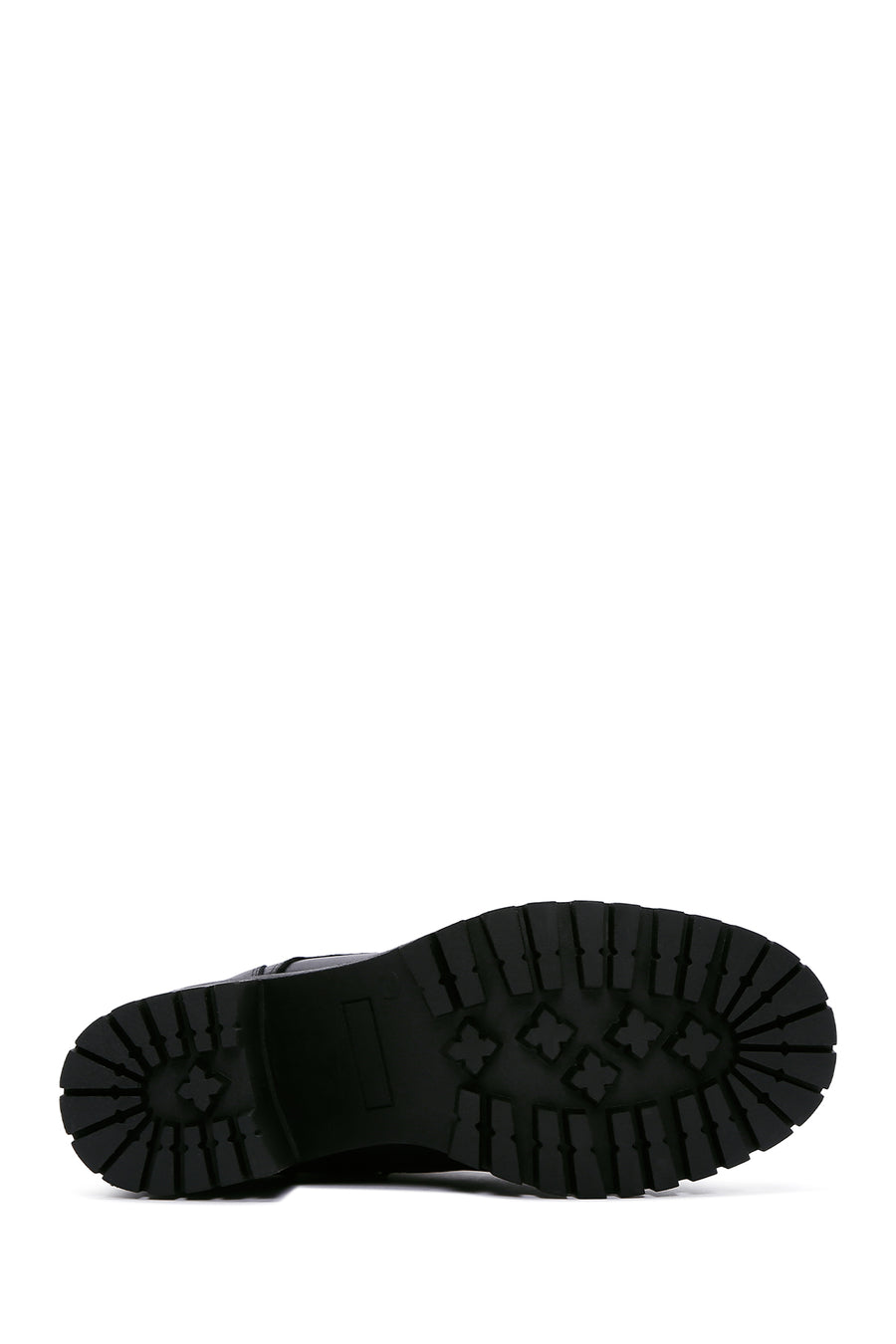 Women's Black Leather Platform Heeled Boots